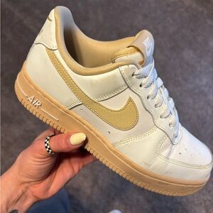 Nike Women's Cream and Tan Sneakers